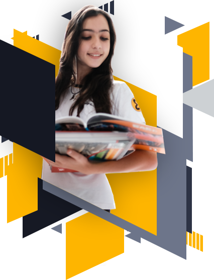 alunas segurando um livro e sorrindo